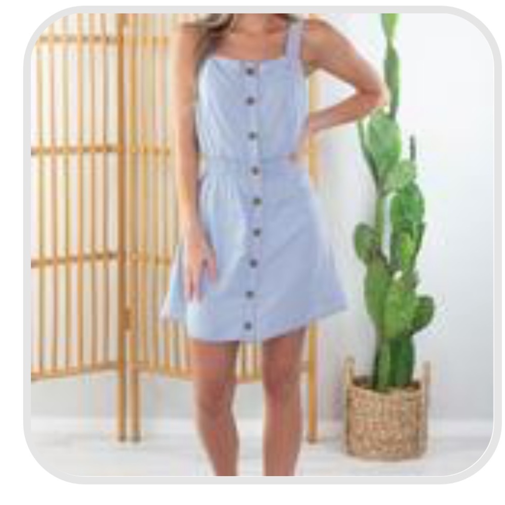 BLUE June Bug Button Up Dress